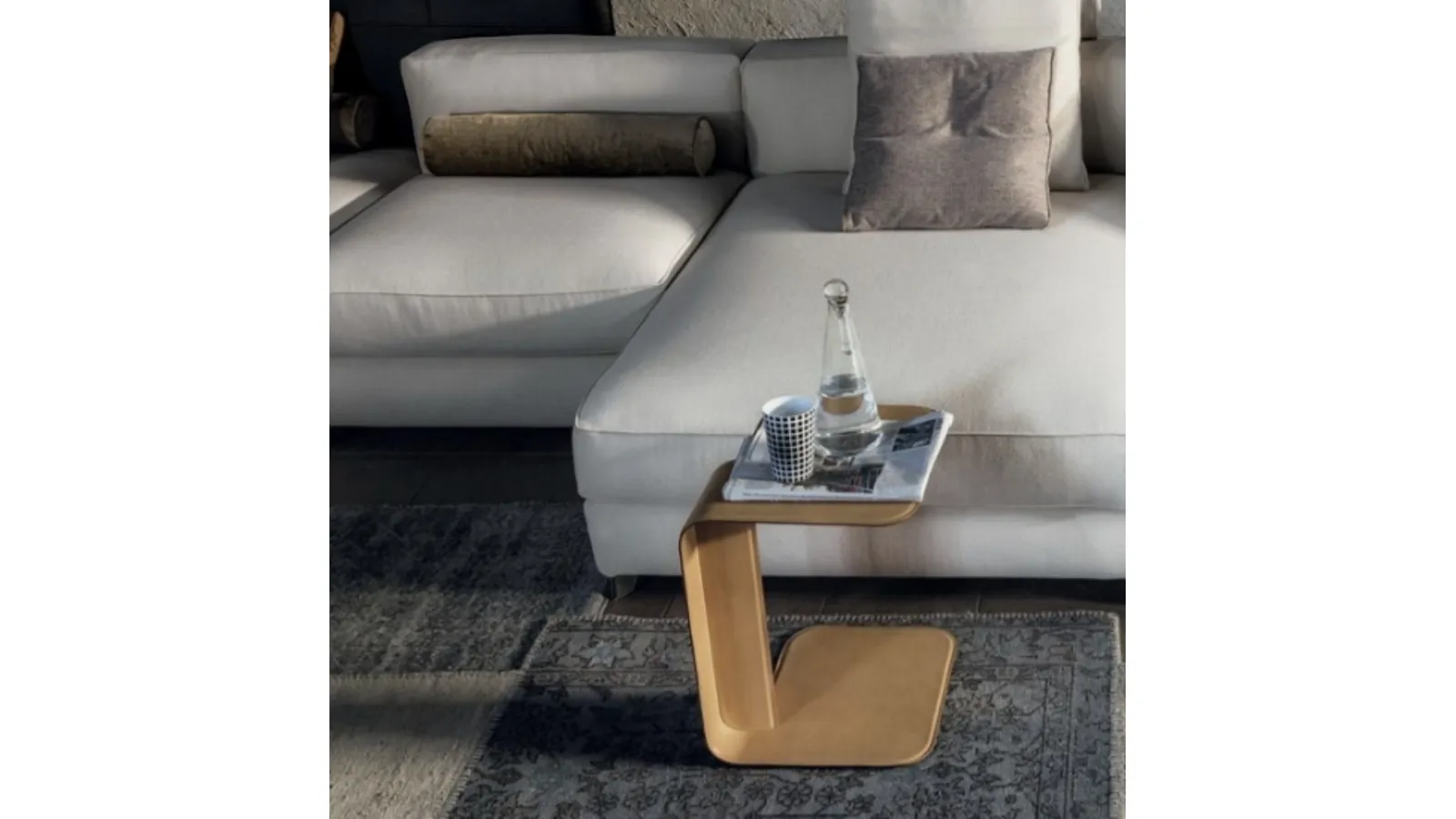 Self leather-covered side table by Vibieffe