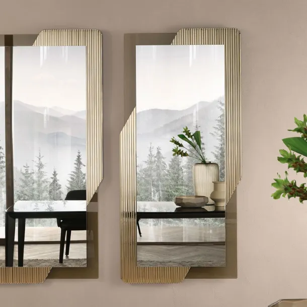 Mirror with glass frame Shift by Fiam