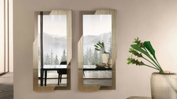 Mirror with glass frame Shift by Fiam