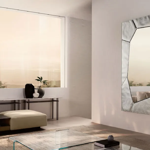 Mirror with Silica glass frame by Fiam