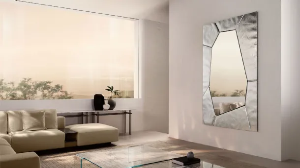 Mirror with Silica glass frame by Fiam