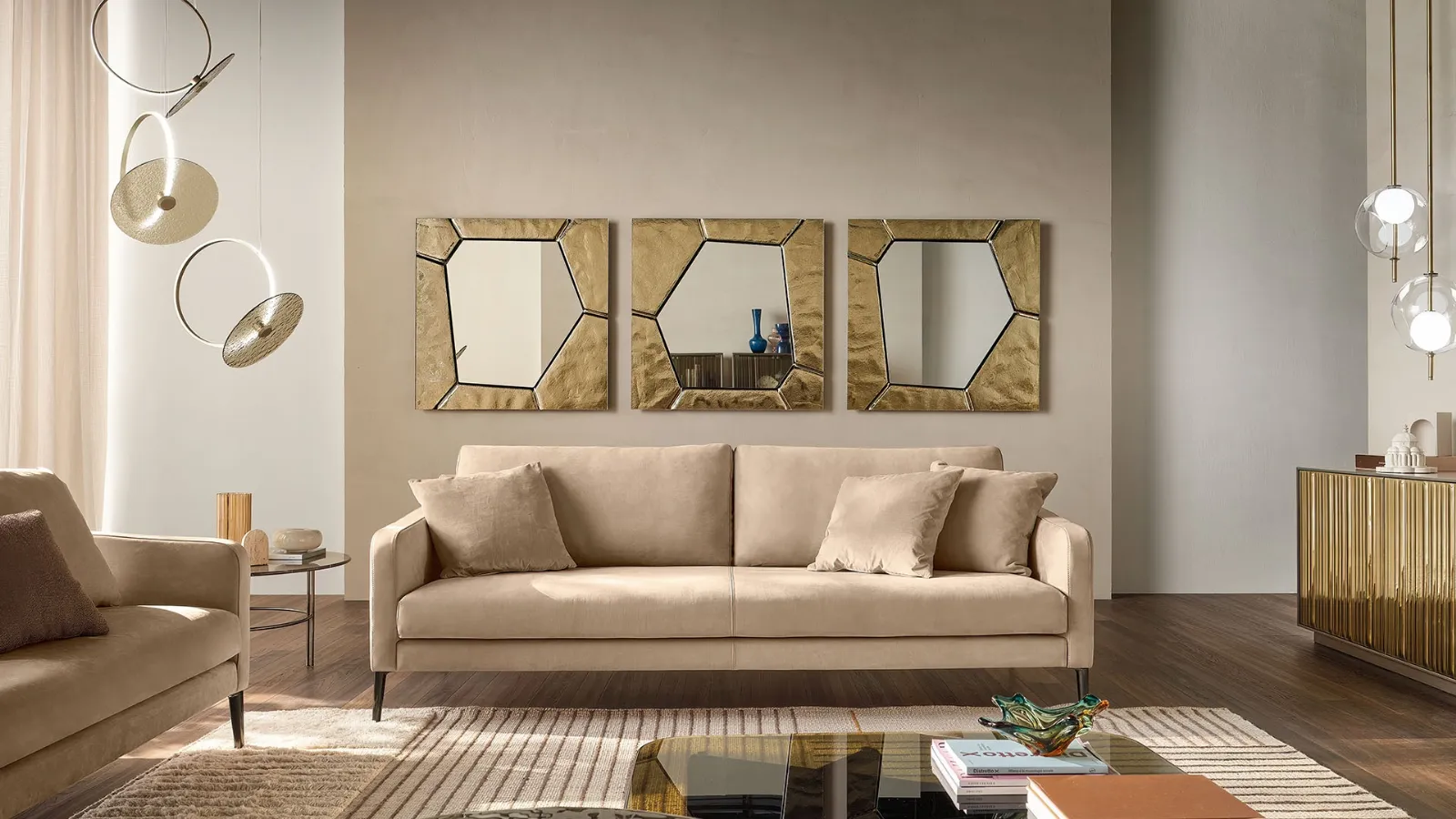 Mirror with Silica glass frame by Fiam