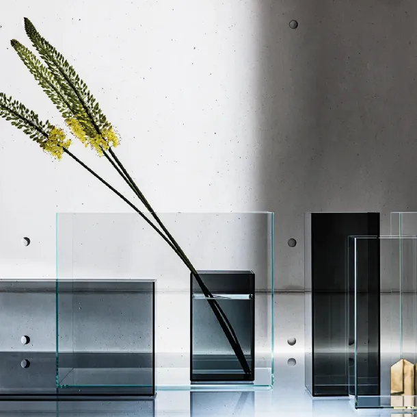 Skyline vases in extra-clear, smoky, or bronze glass by Sovet