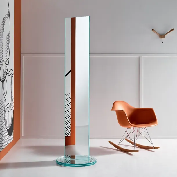 Double-sided mirror with rotating glass base Tonelli threshold