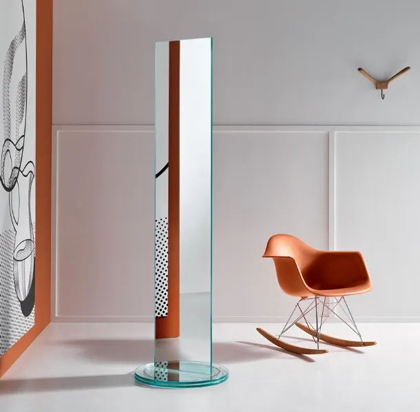 Double-sided mirror with rotating glass base Tonelli threshold