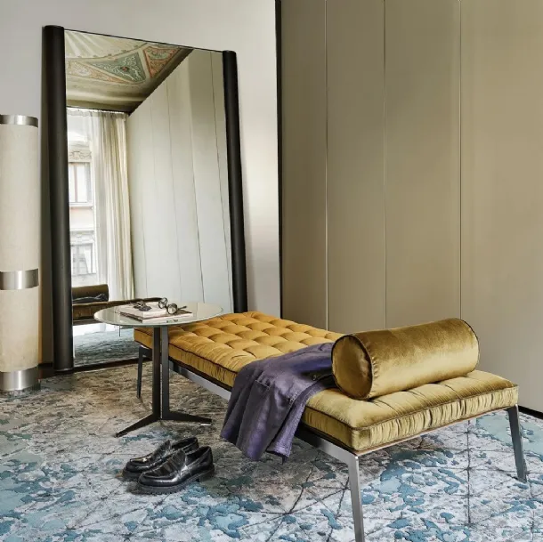 Egon Mirror with wooden frame by Flexform