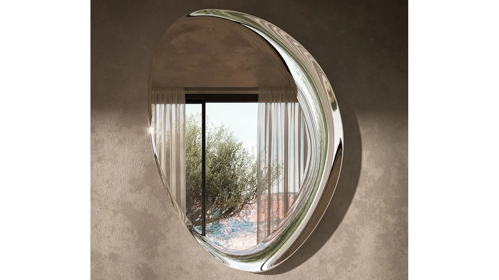 Ascot Magnum mirror in mirrored glass by Cattelan Italia