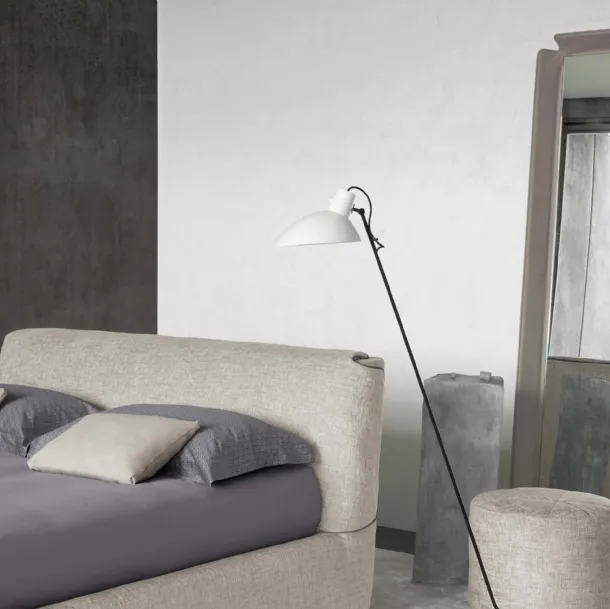 Mirror with a wide frame upholstered in leather and Gentleman leather cord by Flou