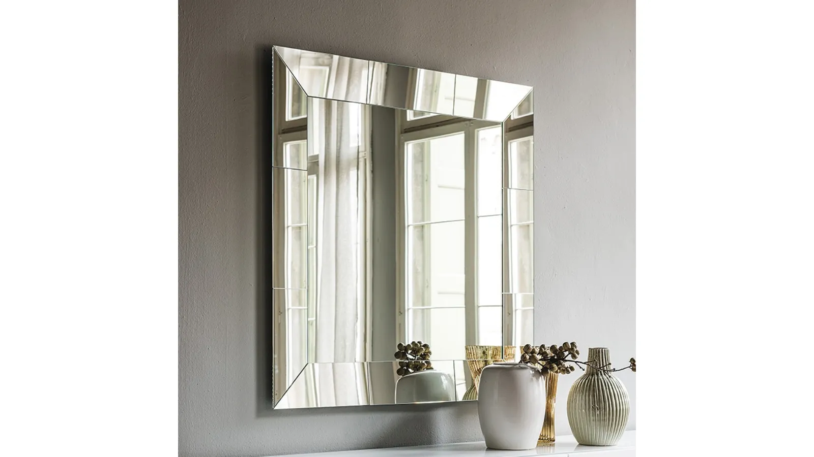 Square mirror with mirrored frame Regal by Cattelan Italia