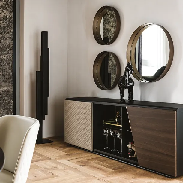 Wall mirror in mirrored glass with embossed painted steel frame Wish by Cattelan Italia