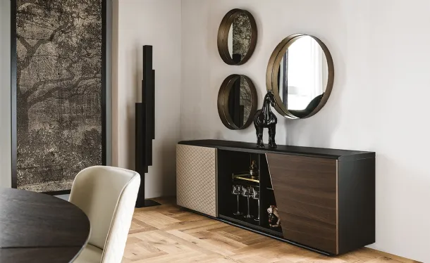 Wall mirror in mirrored glass with embossed painted steel frame Wish by Cattelan Italia