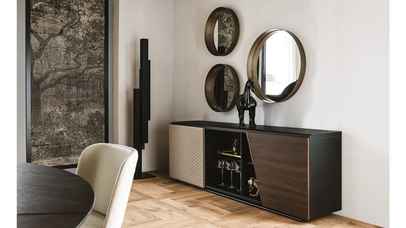 Wall mirror in mirrored glass with embossed painted steel frame Wish by Cattelan Italia