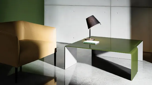 Spider side table in bicolour lacquered glass by Sovet