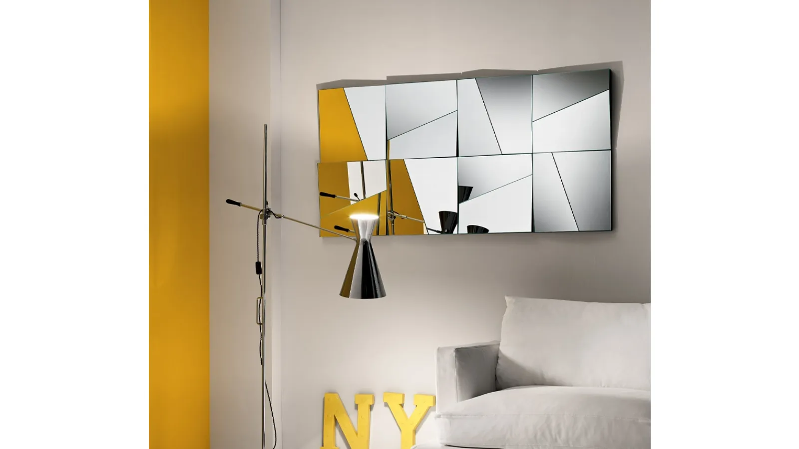 Mirror with concave and convex sections that create multiple matching solutions States of Mind by Tonelli