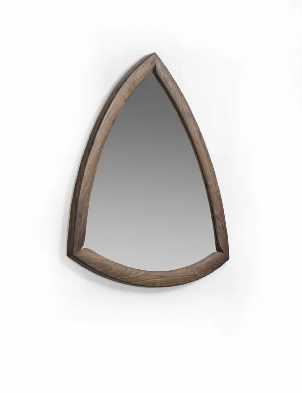 Wall mirror Suits with solid Canaletto walnut structure by Porada