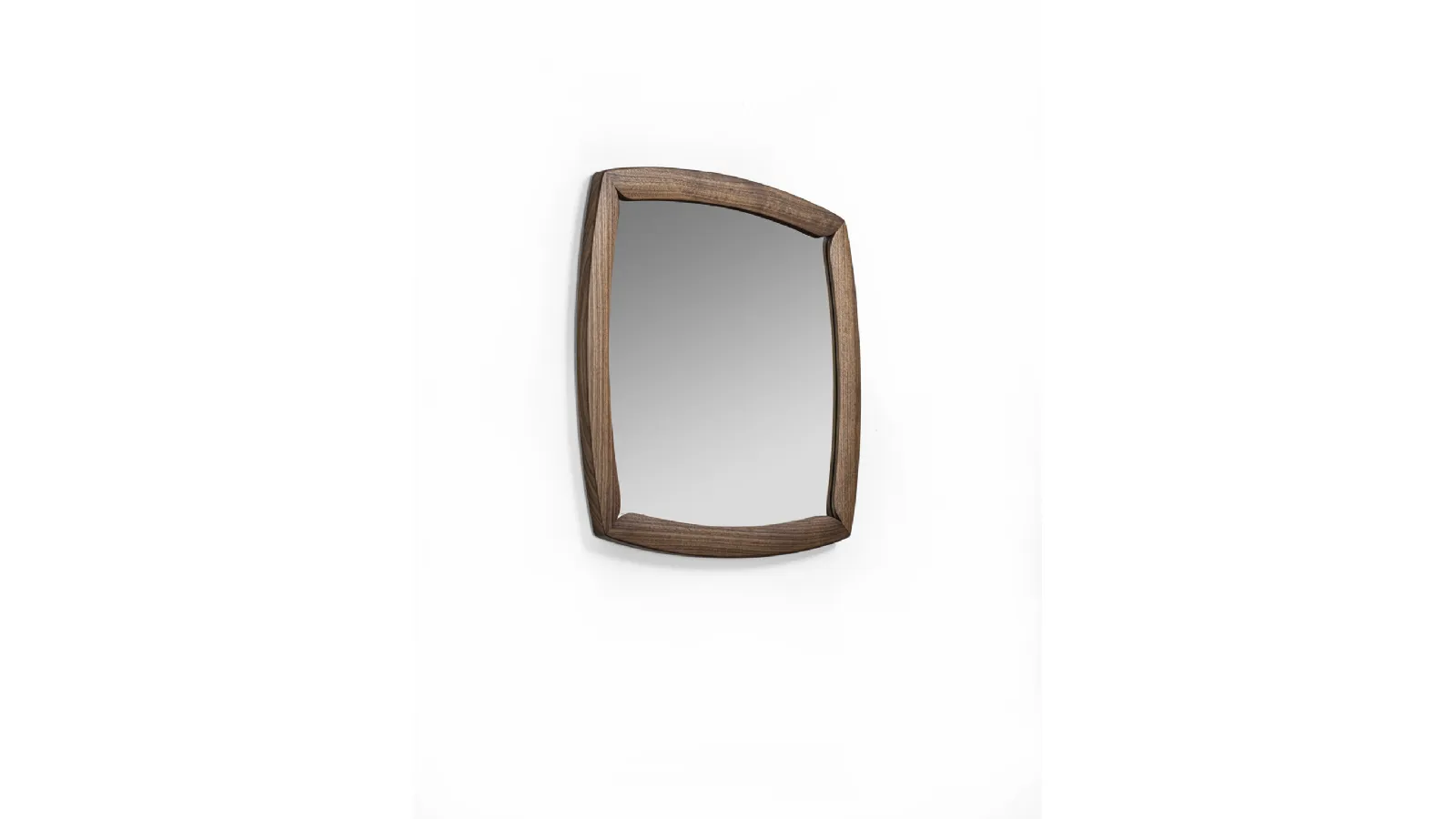 Wall mirror Suits with solid Canaletto walnut structure by Porada