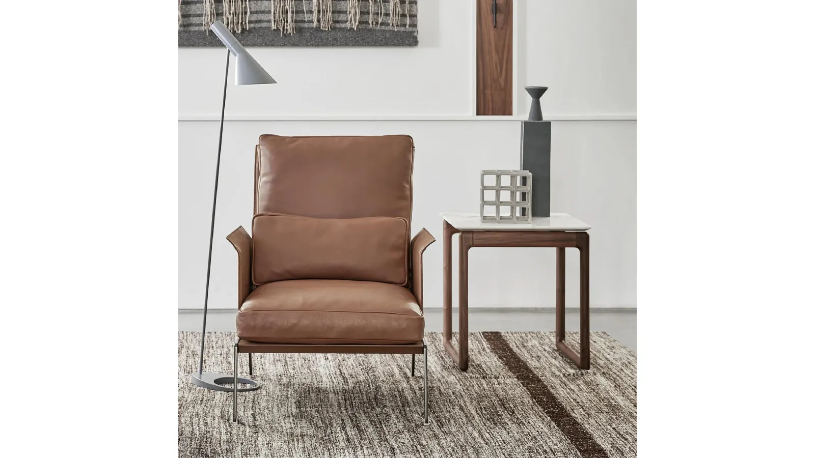 Marble coffee table with Brig wood structure by Flexform