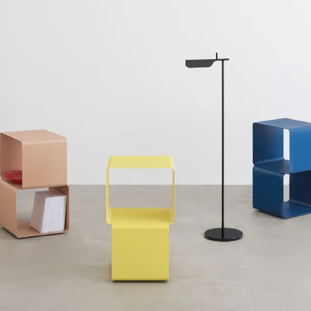 Dadi storage side table in steel sheet by Desalto