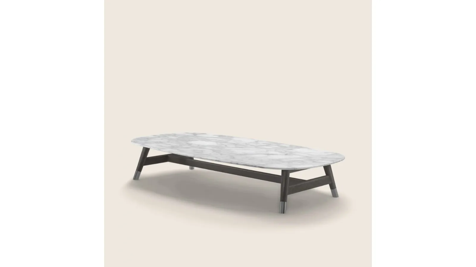 Desco Coffee Table in marble with a wooden base by Flexform