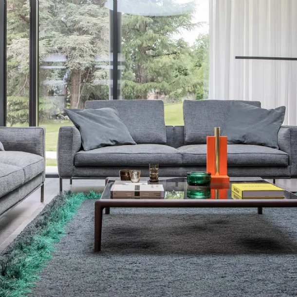 Gaudì coffee table in glass and wood by Flou