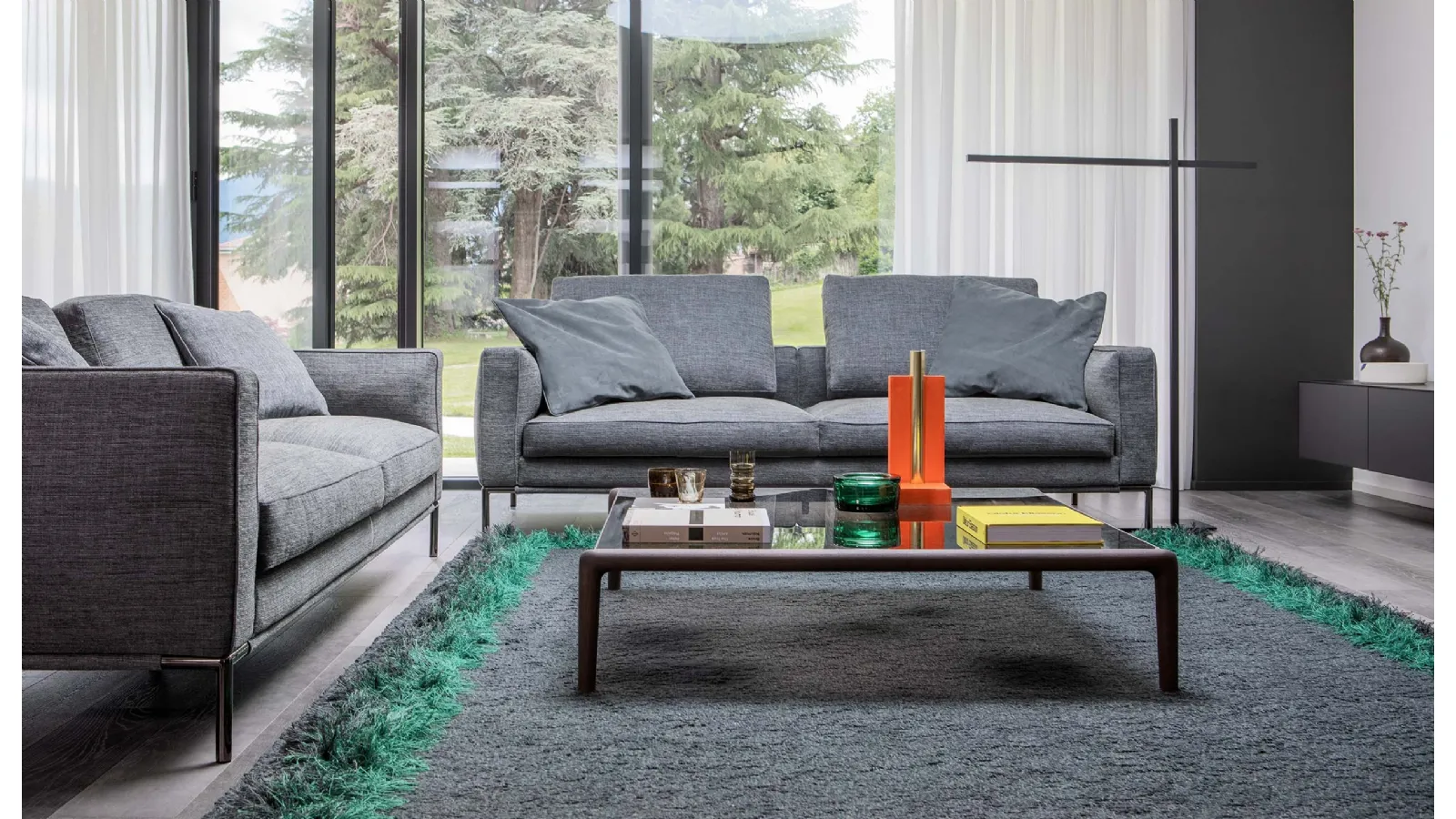 Gaudì coffee table in glass and wood by Flou