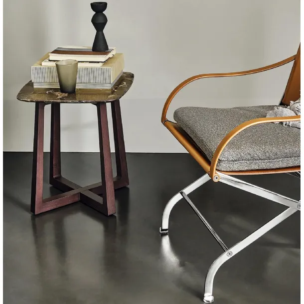 Gipsy coffee table in marble and wood by Flexform
