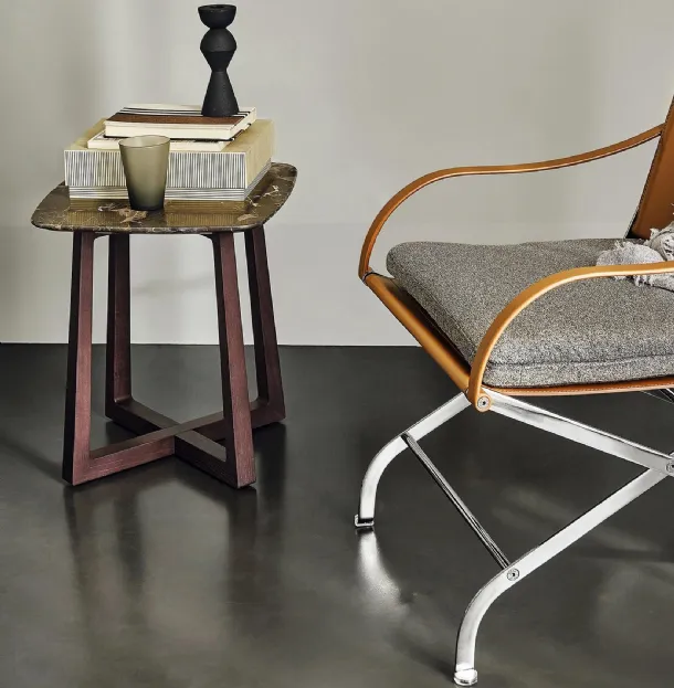 Gipsy coffee table in marble and wood by Flexform