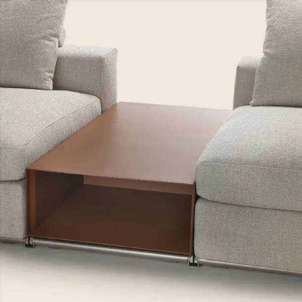 Groundpiece leather coffee table by Flexform