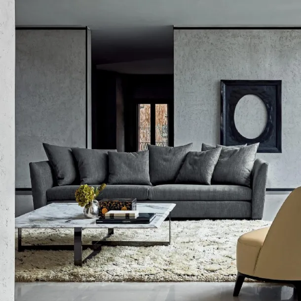 Jacques coffee table in marble with metal base by Flexform