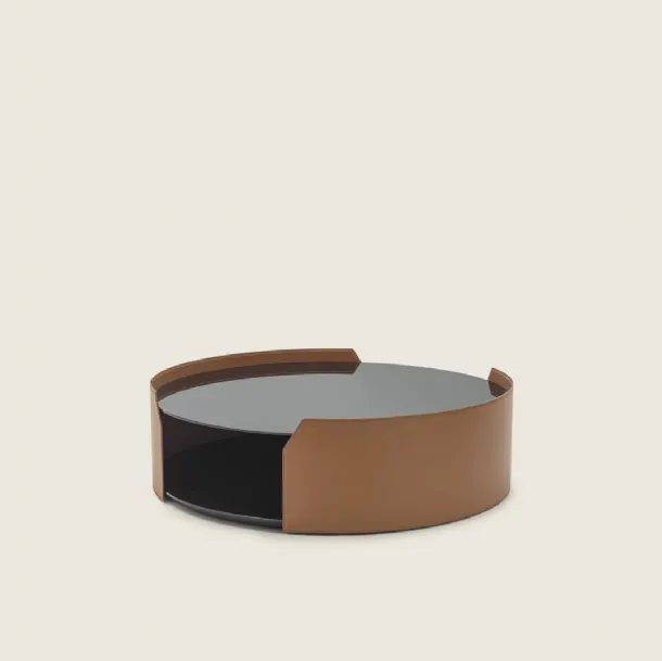 Glass and leather coffee table Louise by Flexform