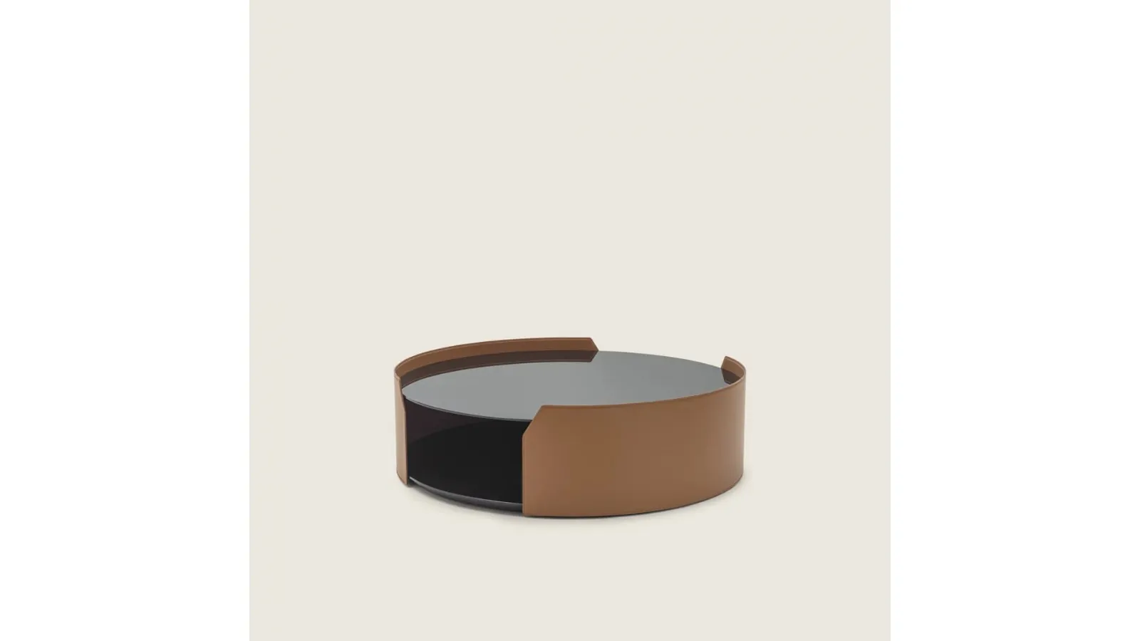 Glass and leather coffee table Louise by Flexform