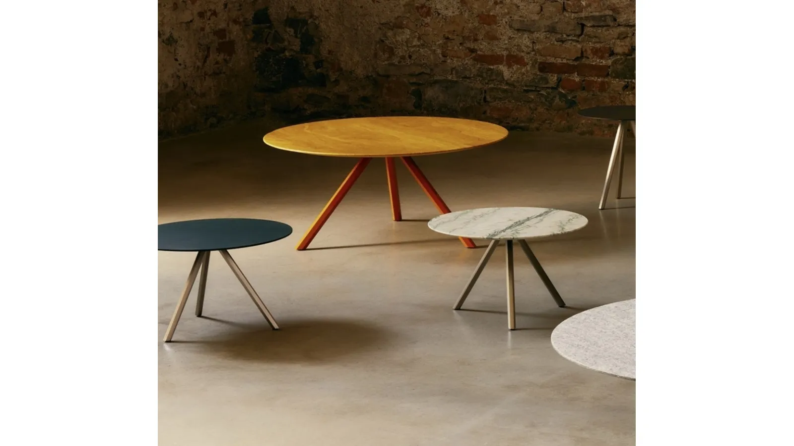 Mini Heb Coffee Table with Marble Top by Desalto