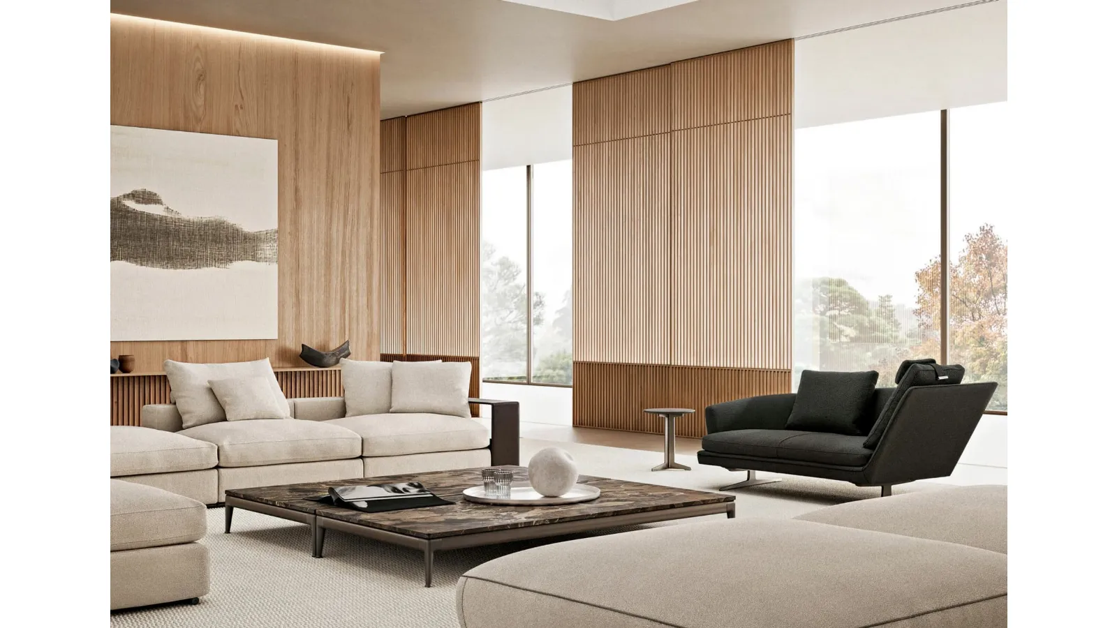 Pico marble design coffee table by Flexform