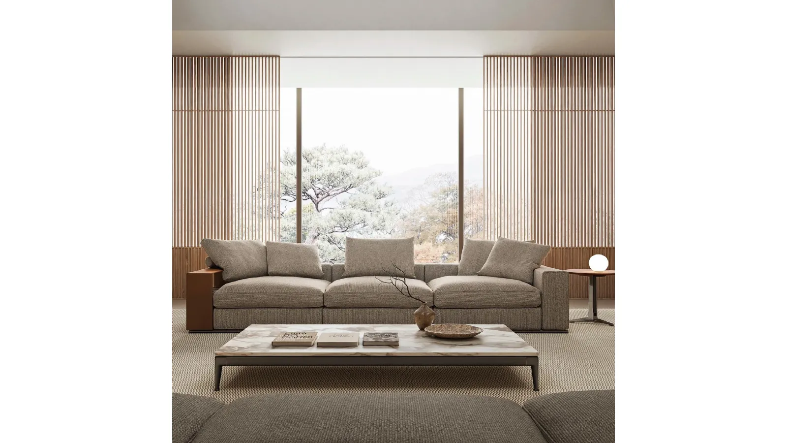 Pico marble design coffee table by Flexform