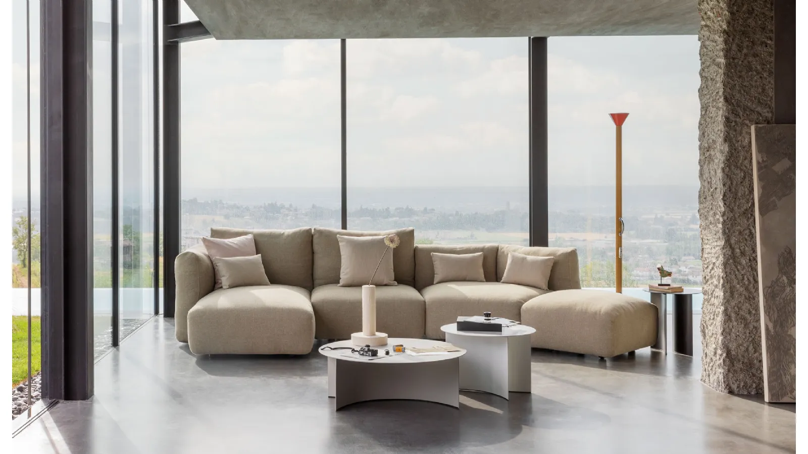 Round metal side table Pierre by Flou