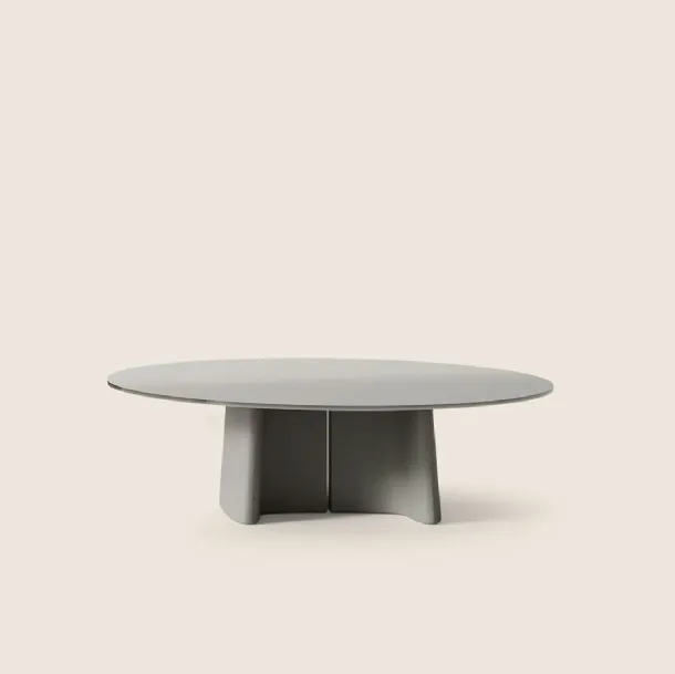 Tara glass and concrete coffee table by Flexform