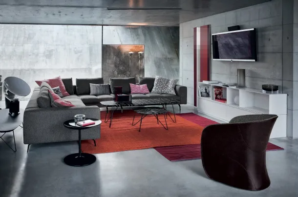 White painted rigid polyurethane storage coffee table Toi by Zanotta