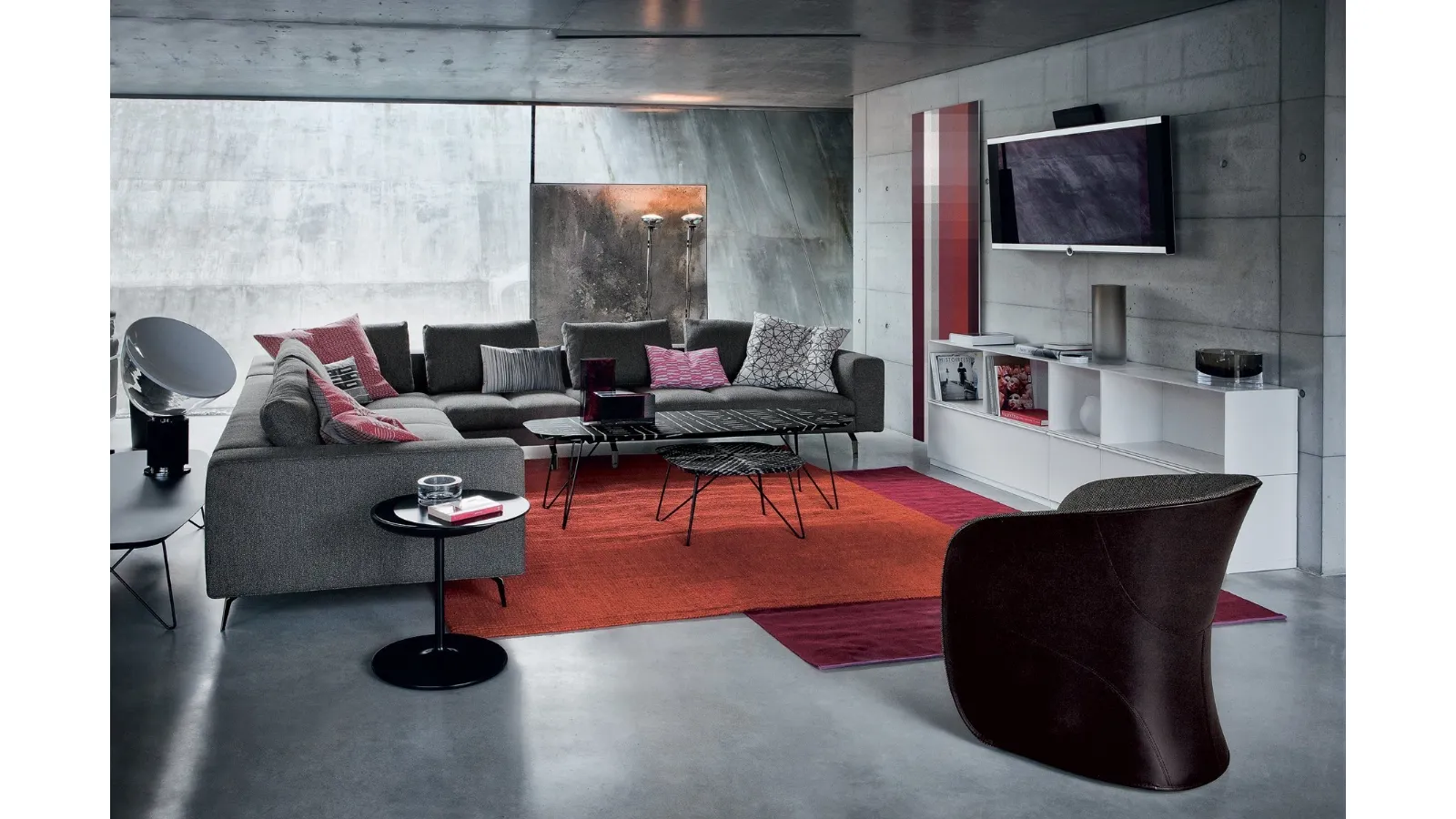 White painted rigid polyurethane storage coffee table Toi by Zanotta