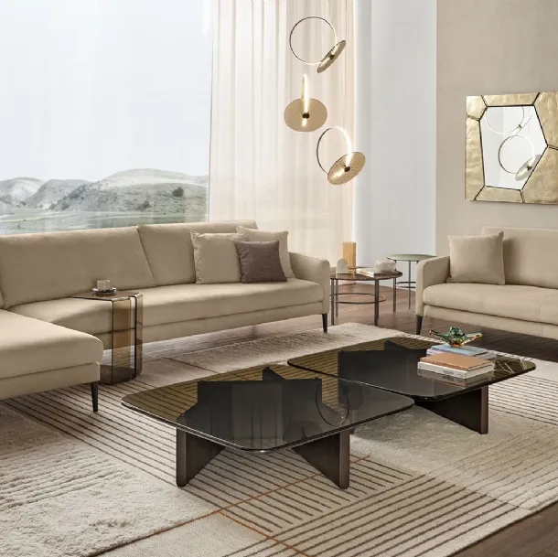 Fiam Type glass coffee table