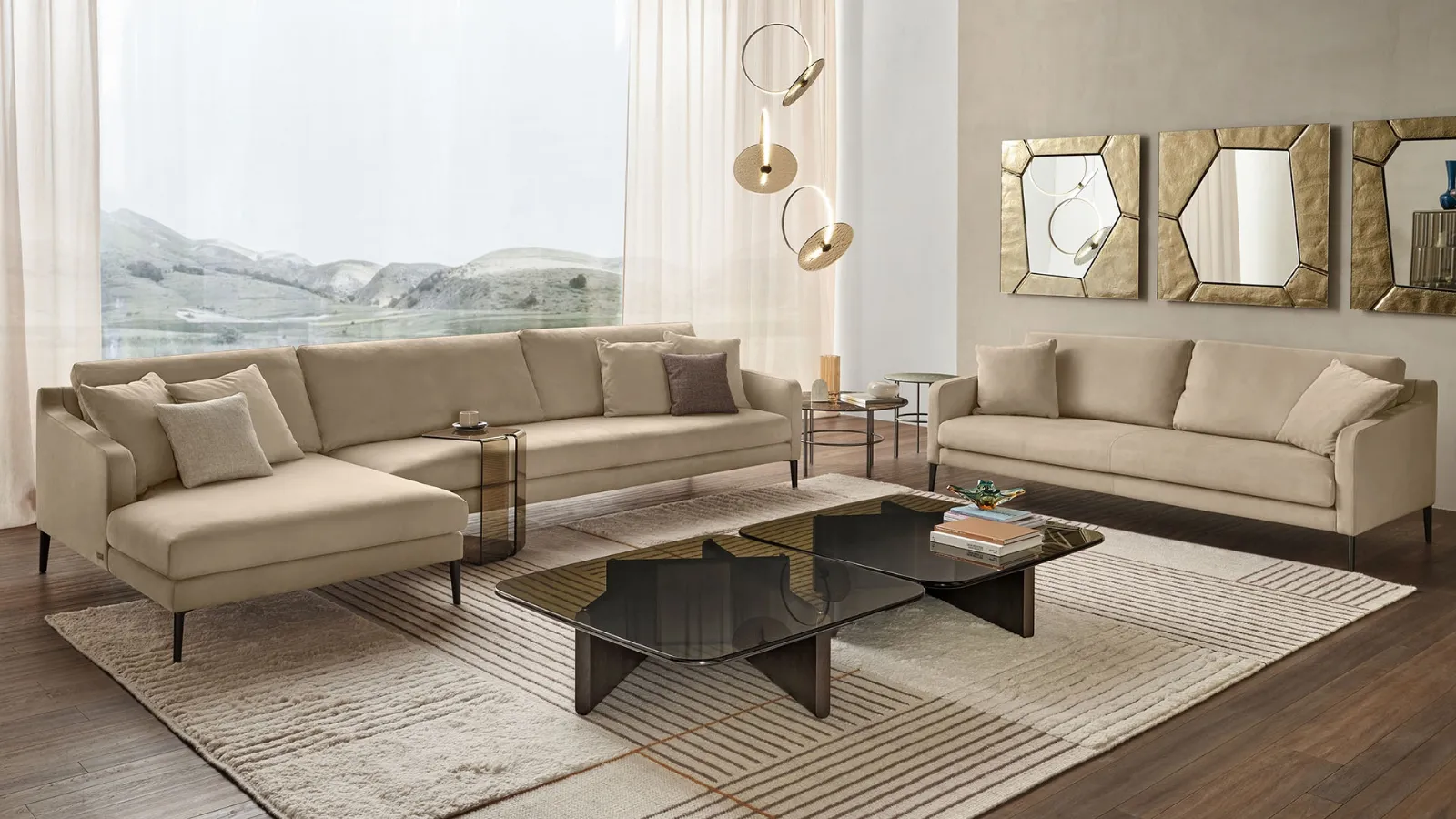 Fiam Type glass coffee table