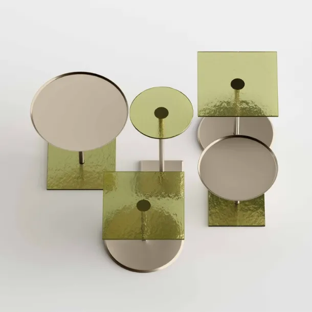 Updown glass and metal coffee table by Tonelli