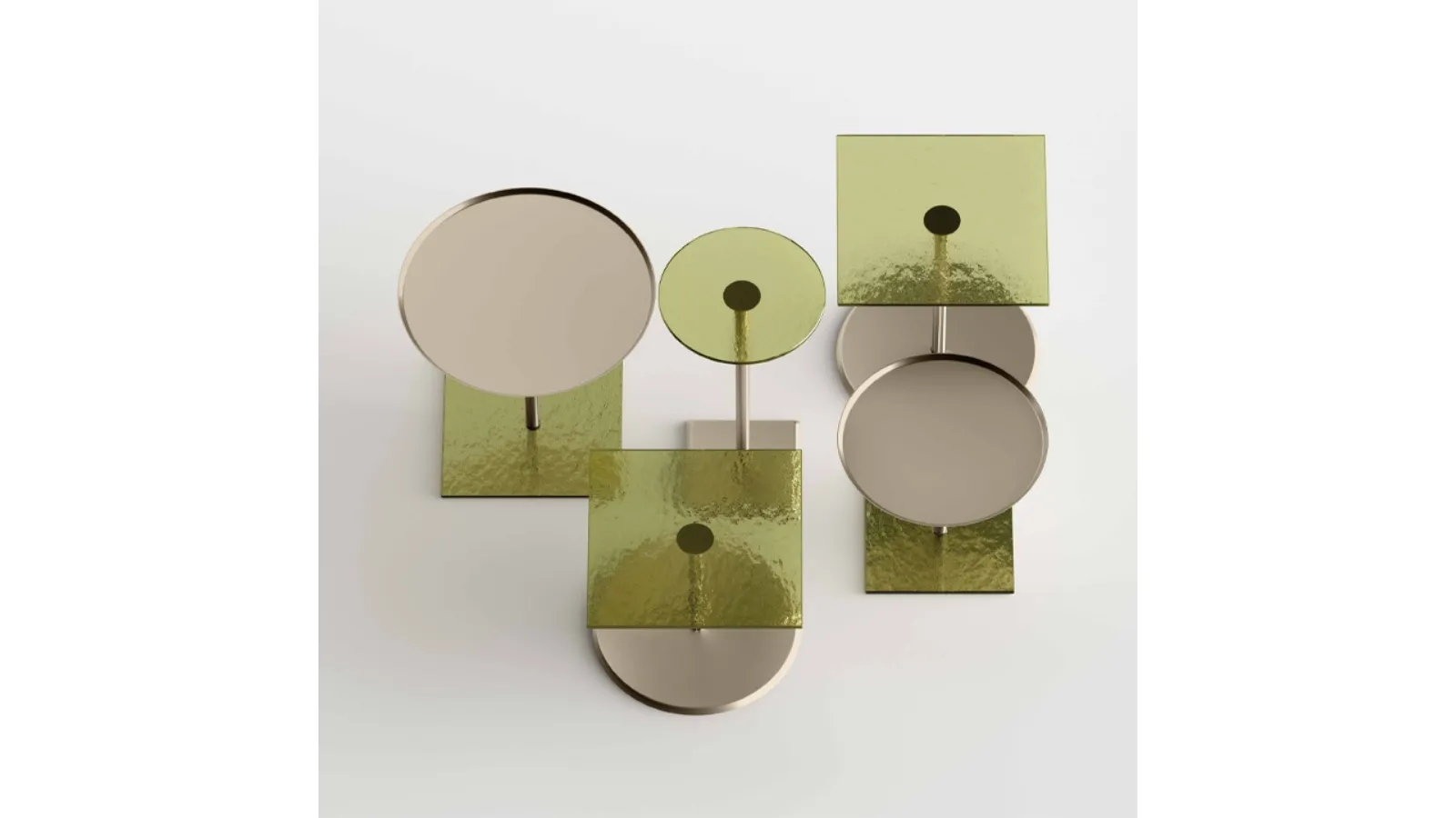 Updown glass and metal coffee table by Tonelli