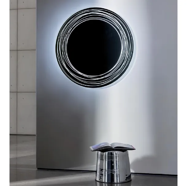 Vertigo Mirror with backlit LED etched border by Sovet