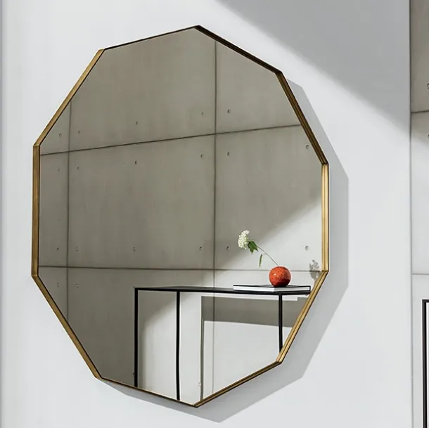 Large decagonal mirror with lacquered aluminum frame Visual Decagonal by Sovet