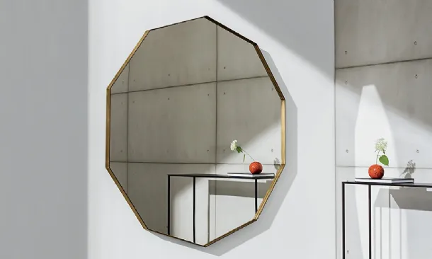 Large decagonal mirror with lacquered aluminum frame Visual Decagonal by Sovet