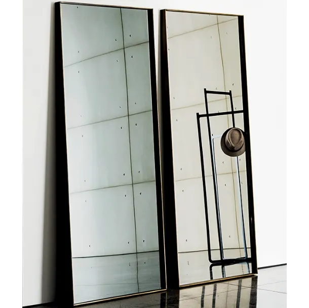 Visual Rectangular Wall Mirror with Lacquered Metal Frame by Sovet