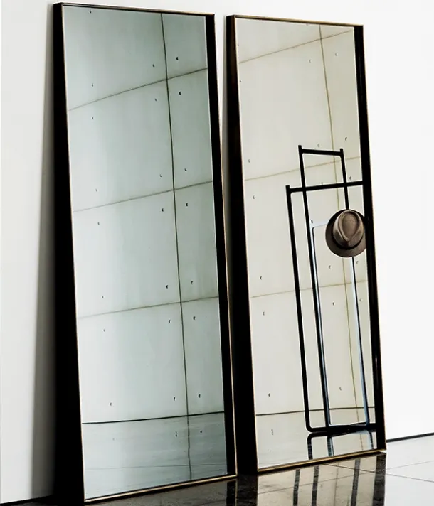 Visual Rectangular Wall Mirror with Lacquered Metal Frame by Sovet