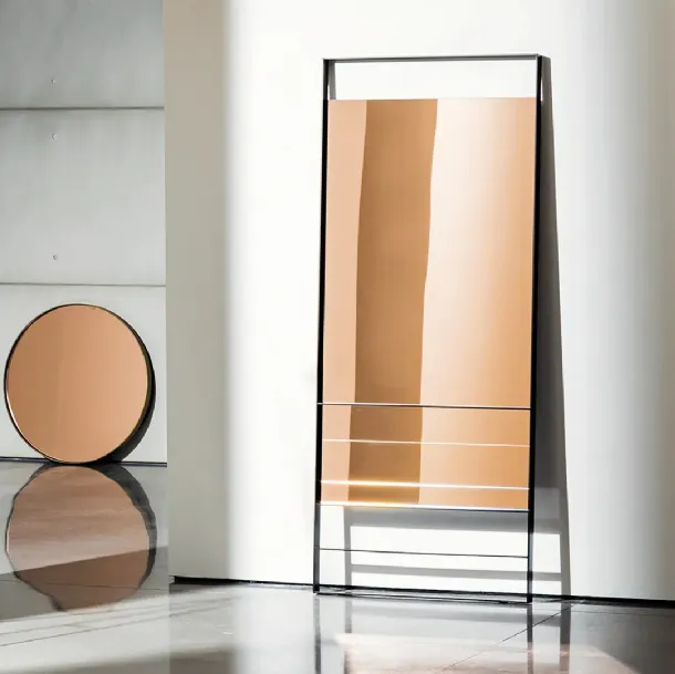 Rectangular floor mirror with lacquered metal structure Visual by Sovet