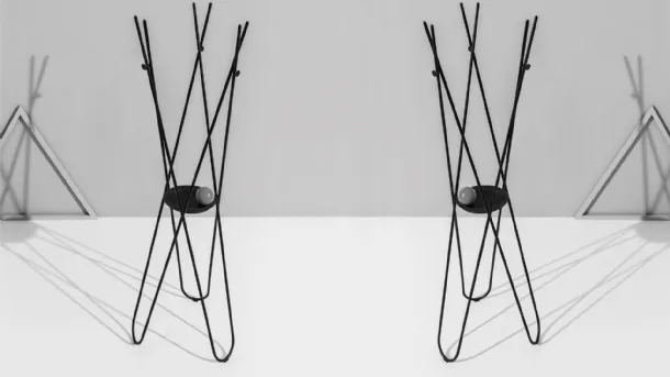 Wdrobe Metal Coat Rack, Black Embossed by Sovet
