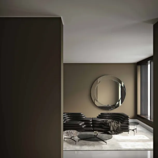 Whirl Mirror with frame made of four tilted mirrors by Tonelli